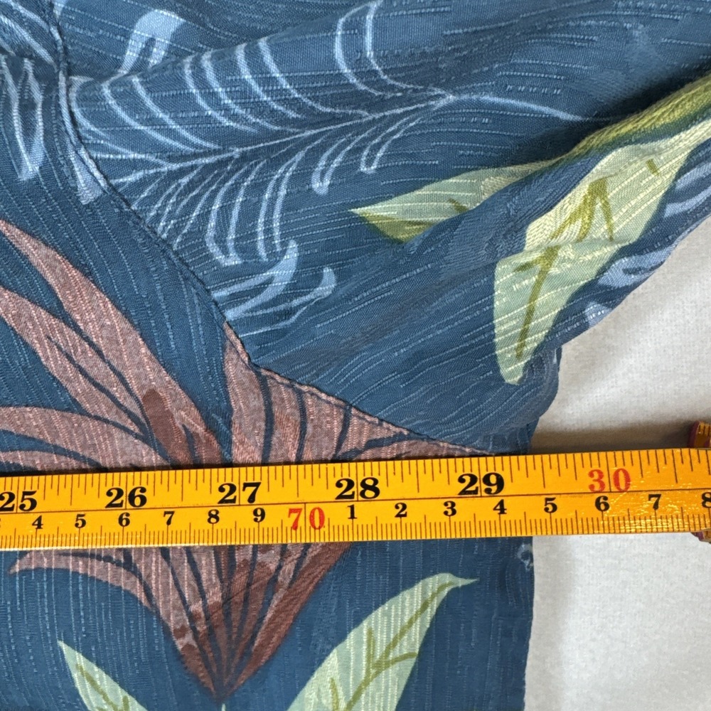 Tommy Bahama 100% Silk Shirt XXL Slate Blue Tropical Floral - Picture 5 of 7